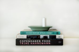 scandi lover gift guide showing variety of books on Copenhagen and Scandinavia