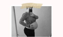 a polaroid of the blog author heavily pregnant